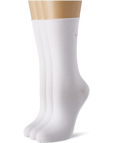 Calvin Klein Roll Top Crew Socks 3 Pack Calcetines clásicos - Blanco