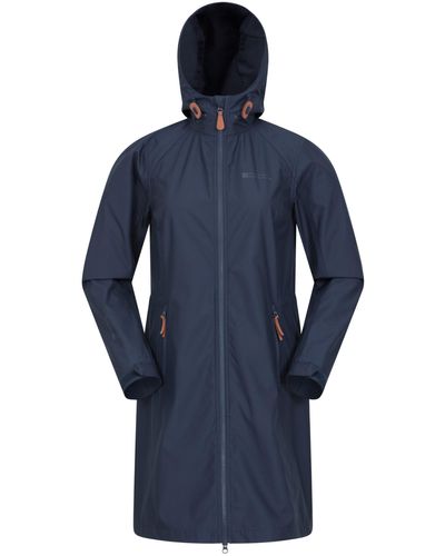 Mountain Warehouse Water-resistant Rain Jacket With Adjustable Hood - Best For Spring - Blue
