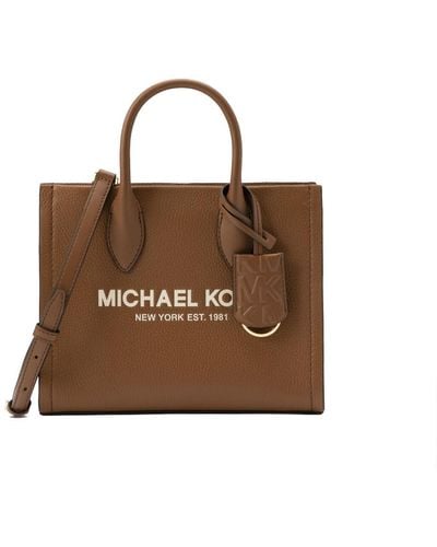 Michael Kors Mirella Logo Tote Crossbody Bag taglia Small - Marrone