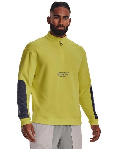 Under Armour S Run Trail Hz Fleece Performance Jacket Yellow L - Green