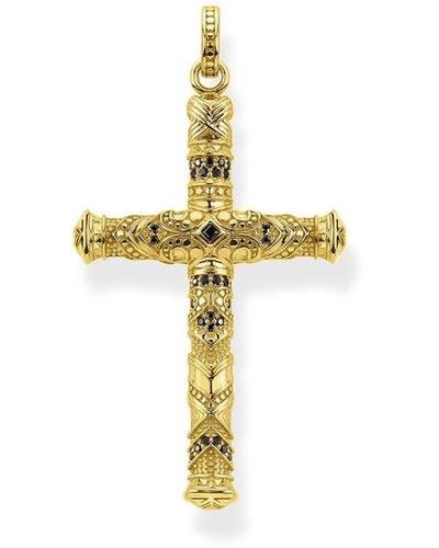 Thomas Sabo Rebel At Heart Gold Plated Cross Pendant Pe909-414-39 - Metallic
