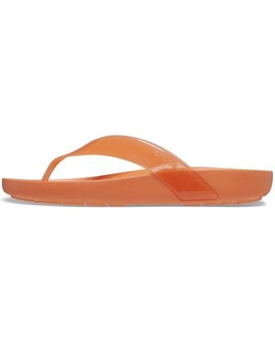 Crocs™ Splash Glossy Flip Persimmon Size 9 Uk - Black