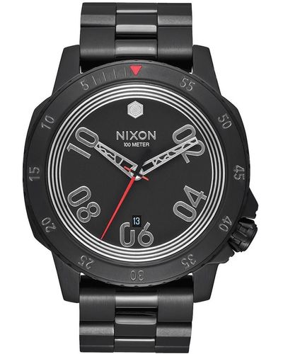 Nixon Quartz Watch Analogue Display And Stainless Steel Strap A506sw2444-00 - Black