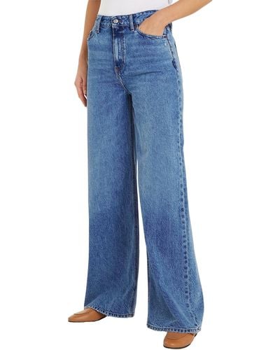 Tommy Hilfiger Hw Joey Denim Broek Met Wijde Pijpen - Blauw