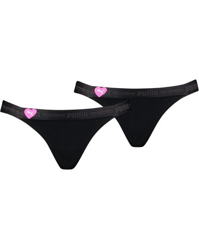 PUMA Heart String Thong Panties - Zwart