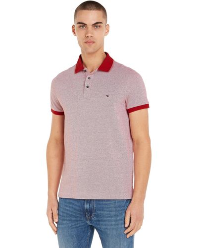 Short-sleeve Lyst Polo Grey Mouline Tommy Men in Fit Slim Hilfiger for | Tipped Shirt UK