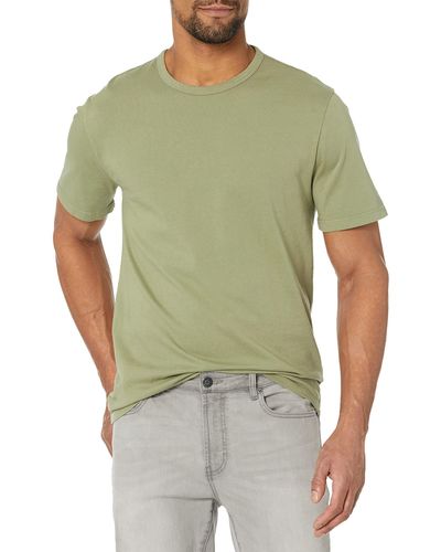 Vince Mens Short Sleeve Neck Tee Garment Dye S S Crew - Green