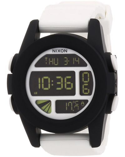 Nixon Armbanduhr XL The Unit White/Black Digital Quarz Silikon A197127-00 - Schwarz