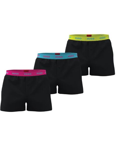 HUGO Woven Boxer Triplet Shorts - Black