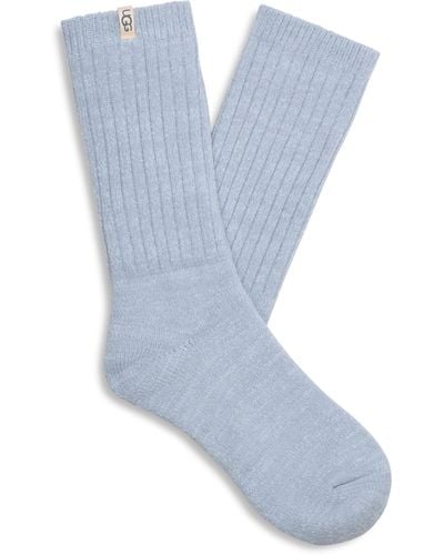 UGG Rib Knit Slouchy Crew Socks - Blue