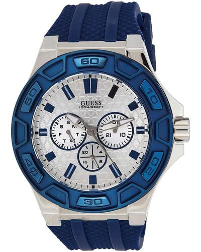 Guess Analog Quarz Uhr mit Silikon Armband W0674G4 - Blau