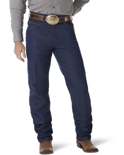 Wrangler Jeans da uomo con taglio da cowboy Indaco rigido. 30 W/36 L - Blu