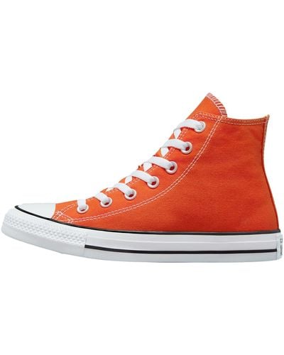 Converse All Star Hi Orange White Black Size 6.5 8.5 - Rosso