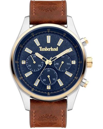 Timberland Analog Quarz Uhr mit Leder Armband TDWGF2100403 - Blau
