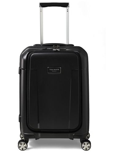 Ted Baker Flying Colours Small Trolley Spinner Suitcase With Front Pocket And Usb Smart Feature - Black
