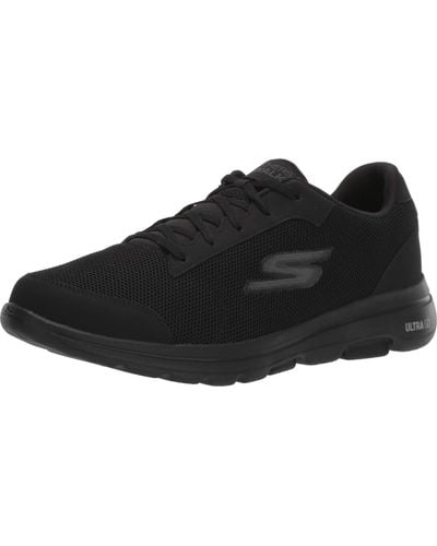 Skechers Gowalk 5 Qualify-athletic Mesh Lace Up Performance Walking Shoe Sneaker - Black