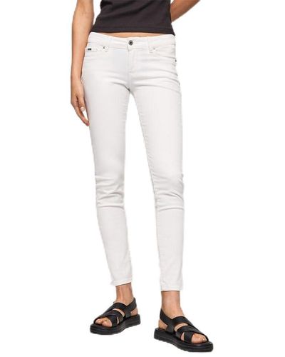 Pepe Jeans Skinny Jeans Lw Trousers - Natural