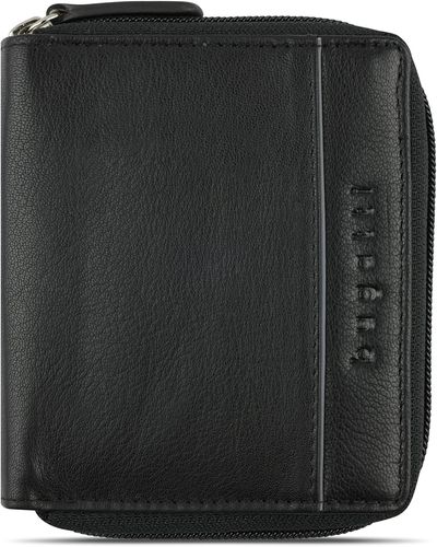 Bugatti Banda Upright Wallet With Zipper Black - Nero