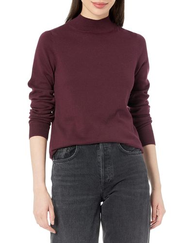 Amazon Essentials Lightweight Mockneck Sweater Pullover-Sweaters - Viola