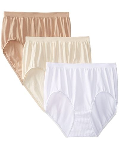 Bali 3 Pack Comfort Revolution Brief Panty - White
