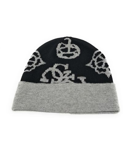 Guess Berretto Beanie Colore Nero/Grigio con Logo C22GU46 AW8508WOL01