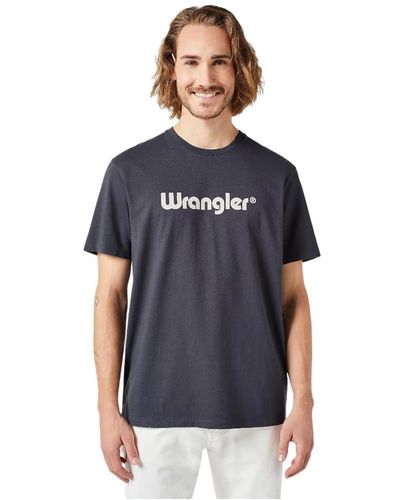 Wrangler Maglietta con Logo T-Shirt - Blu