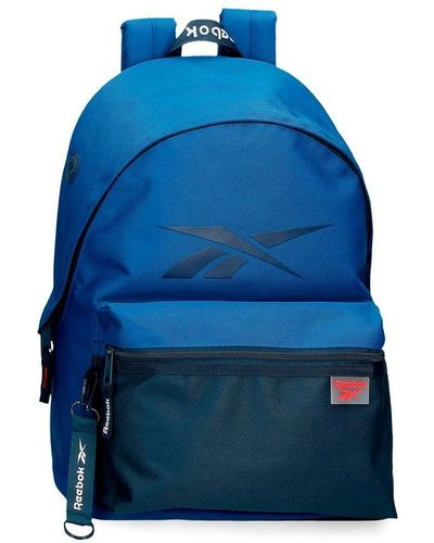 Reebok Atlantic Backpack Bag With Zip Blue 35x46 Cms Polyester