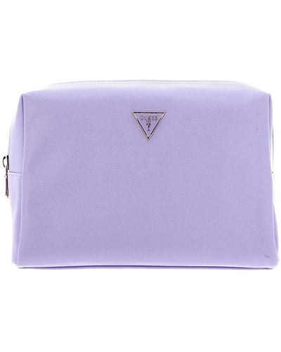 Guess Top Zip Cosmetic Bag Lavender - Lila