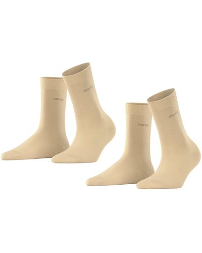 FALKE ESPRIT Socken Basic Easy 2-Pack W SO Baumwolle einfarbig 2 Paar - Natur