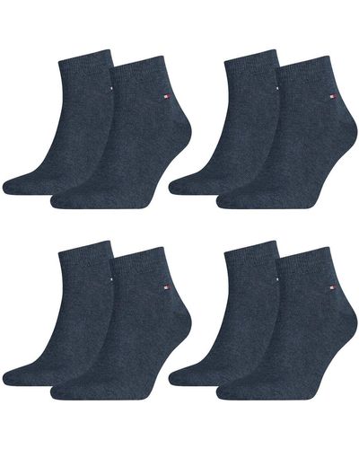 Tommy Hilfiger Quarter-sokken Voor Met Vlag - Blauw