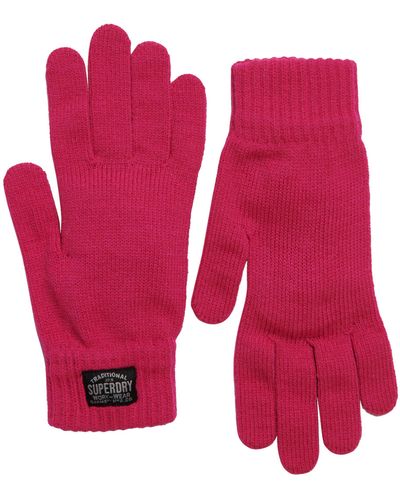 Superdry Classic Knitted Gloves - Pink