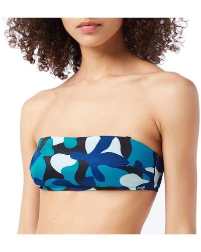 Sloggi Shore Flower Horn Bandeau Bikini Oberteil - Blau