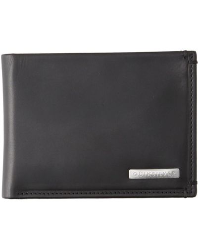 Quiksilver Tri-fold Leather Wallet - - L - Black
