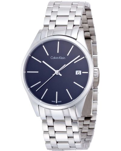Calvin Klein Analog Quarz Smart Watch Armbanduhr mit Edelstahl Armband K4N23141 - Mettallic