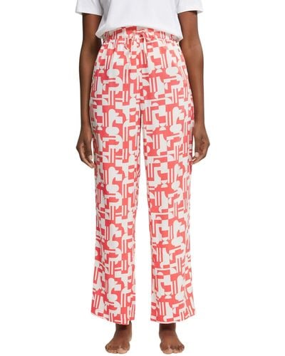 Esprit Seasonal Print WV Cve 7/8 Pant Bas de Pijama - Rouge