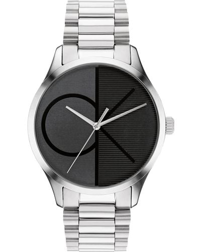 Black Bracelet in 40 With Carnation Calvin Gold Case Lyst Mesh Klein Ip Mm | Iconic Rg/cg Watch