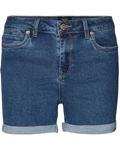 Vero Moda Vmluna Mr Fold Shorts Mix Ga Noos Pantaloncini - Blu