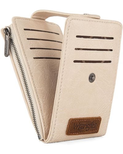 Wrangler Portafoglio da donna a due ante vintage porta carte da donna sottile e minimalista tasca - Neutro