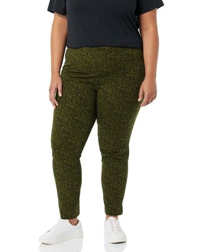Amazon Essentials Pantaloni alla Caviglia Aderenti ed Elasticizzati con Cerniera Laterale Donna - Verde