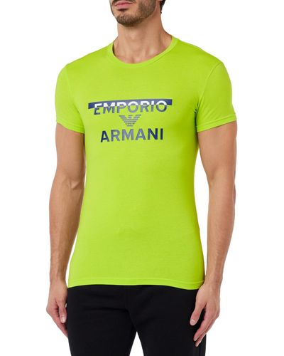 Emporio Armani Crew Neck T-shirt Megalogo T Shirt - Grün