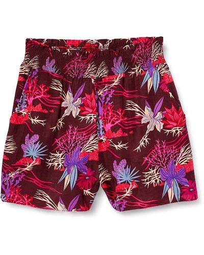 Scotch & Soda Printed Shorts With Smocked Waistband - Red