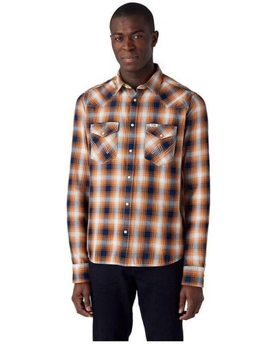 Wrangler Ls Western Shirt - Brown