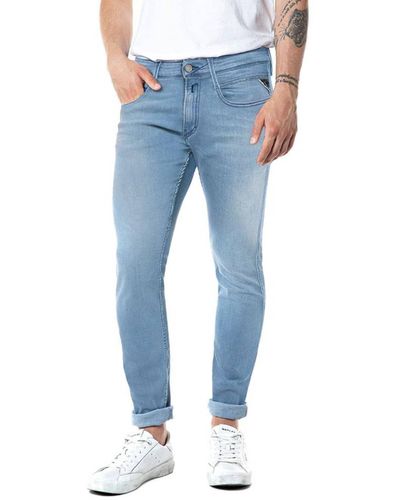 Replay Slim fit Jeans Anbass Powerstretch Denim - Blau