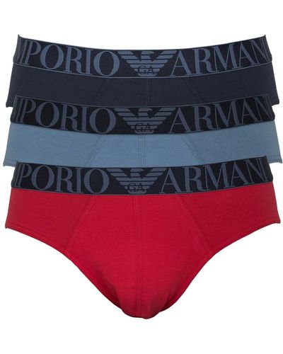 Emporio Armani 3-Pack Brief Boxershorts - Rot