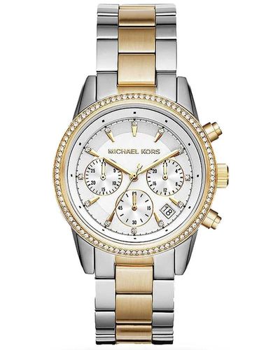 Michael Kors Ladies Ritz Chronograph Watch - Metallic
