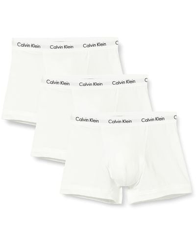 Calvin Klein Confezione 3 boxer uomo CK articolo U2664G LOW RISE TRUNKS - Bianco