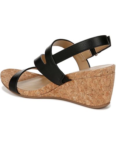 Naturalizer S Adria Strappy Wedge Sandals Black Smooth 9 W