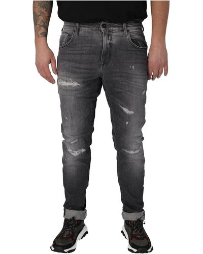 Replay Jeans Uomo Mickym Slim Fit Aged Super Elasticizzati - Nero