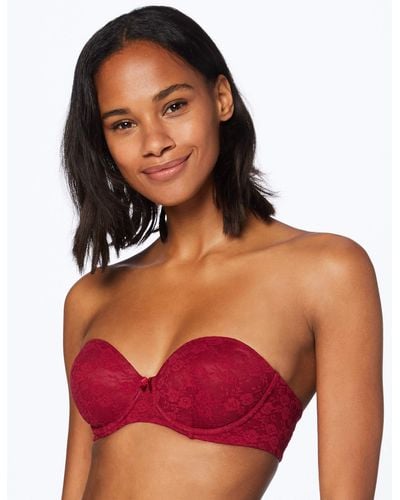 Iris & Lilly Lace Strapless Bra - Red