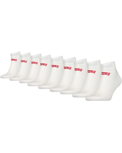 Levi's Batwing Logo Ankle Mid-cut Socks White 43/46 Pack Of 9